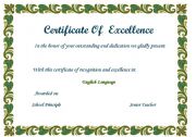 English Worksheet: Certificate