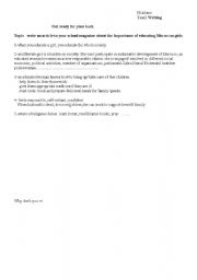 English Worksheet: writing