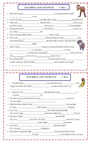 English Worksheet: PAST SIMPLE - PAST CONTINUOUS - B&W