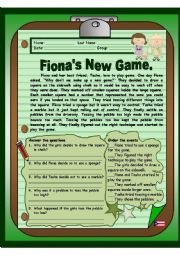 English Worksheet: fionas new game 