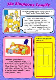 English Worksheet: T he Simpsons Family