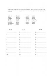 English Worksheet: -ed pronunciation