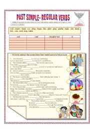 English Worksheet: Past Simple-Regular verbs