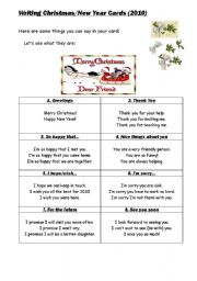 English Worksheet: Writing Holiday Cards