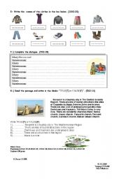 English Worksheet: Exam for 5th grade,2009-2010,1st term,2nd exam(part two)