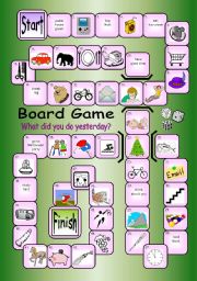 English Worksheet: Board Game - What Did You Do Yesterday?