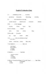 English Worksheet: Evaluation Quiz