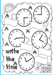 English Worksheet: write the time 