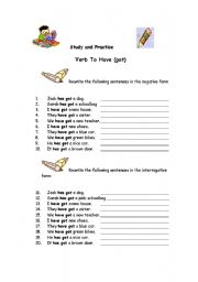 English Worksheet: Verb to Have