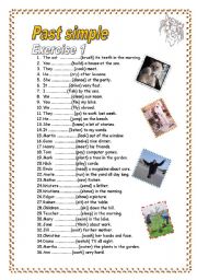 English Worksheet: 36 sentences in Past simple (regular/irregular)