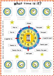 English Worksheet: what time is it?