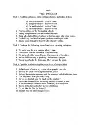 English worksheet: Participle