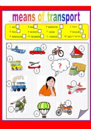 English Worksheet: means of transportation