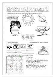 English Worksheet: Months and seasons 2/1.