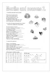 English Worksheet: Months and seasons 2/2