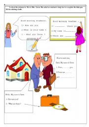 English Worksheet: greeting