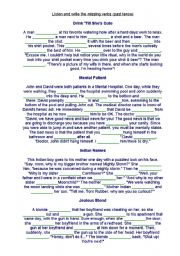 English Worksheet: Jokes to learn verbs in the past