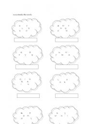 English Worksheet: unscrumbled word related to weather