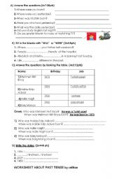 English Worksheet: past tense