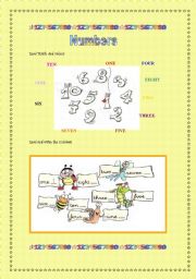 English Worksheet: Numbers 1 to 10