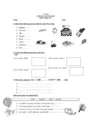 English worksheet: food quiz