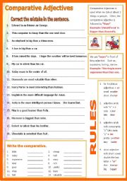 English Worksheet: Comparative Adjectives