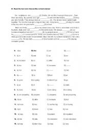 English Worksheet: clozetest