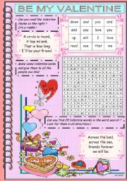 English Worksheet: BE MY VALENTINE