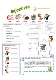 English Worksheet: Adjectives