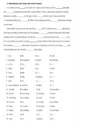 English worksheet: clozetest