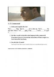 English Worksheet: A TV Commercial