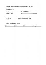 English worksheet: Gap fill exercise - polite requests