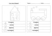 English Worksheet: How many shapes?