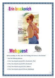 English Worksheet: ERIN BROCKOVICH WEBQUEST (6 pages, 11 tasks, comprehensive PROJECT & KEY)