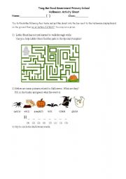 English Worksheet: Halloween Games