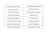 English Worksheet: rudolph broken sentences