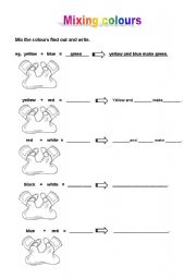 English Worksheet: Mixing Colours