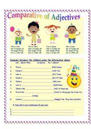 English Worksheet: Comparisons of Adjectives