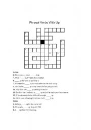 English worksheet: Crossword_Phrasal verbs with up