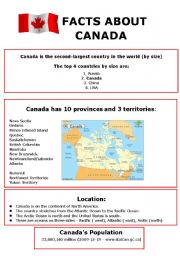 English Worksheet: Facts about Canada