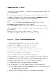 English Worksheet: RELATIVE PRONOUN MISTAKE CORRECTION