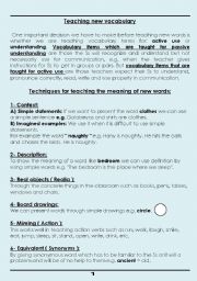 English Worksheet: How to Teach new vocabulary