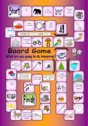 English Worksheet: Board Game - What Are You Going To Do Tomorrow?