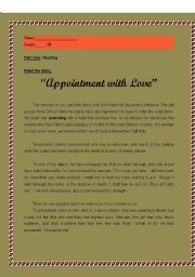 English Worksheet: Appointment with Love