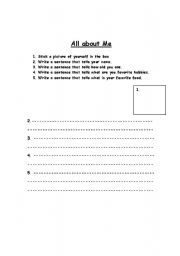 English Worksheet: All about me