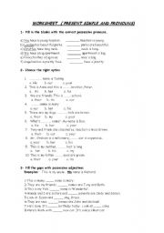 English worksheet: pronouns