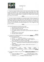 English Worksheet: Test on summer holidays