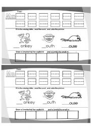 English Worksheet: letter M m 