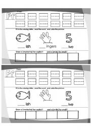 English worksheet: Letter F