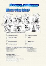 English Worksheet: present Continuous part